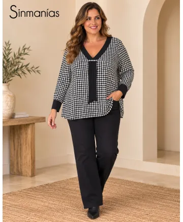 Camiseta pico Elegant - Camisetas y Tops Tallas Grandes