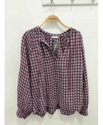 Blusa cuadros Sandra - Blusas Tallas Grandes