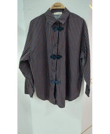 Camisa rayas Asimétrica - Camisetas y Tops Tallas Grandes