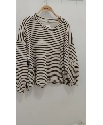 Sudadera rayas Over - Sudaderas Tallas Grandes