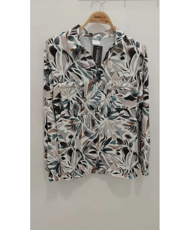 Blusa bolsillos Isabel - Blusas Tallas Grandes