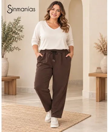 Pantalon antelina Laura - Pantalones Tallas Grandes