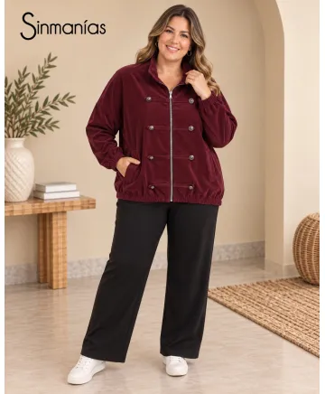 Chaqueta cremallera militar - Chaquetas Tallas Grandes