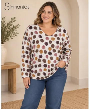 Camiseta pico Belén - Camisetas y Tops Tallas Grandes