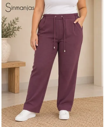 Pantalón morado Safor - Pantalones Tallas Grandes