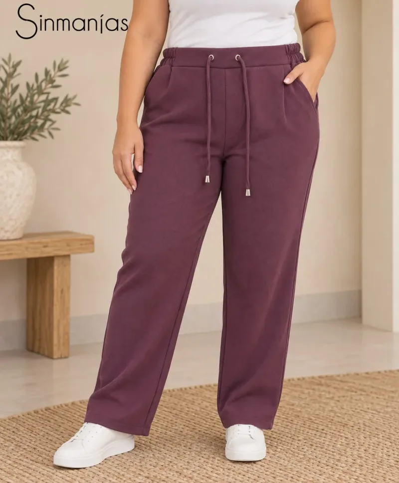 Pantalón morado Safor - Pantalones Tallas Grandes