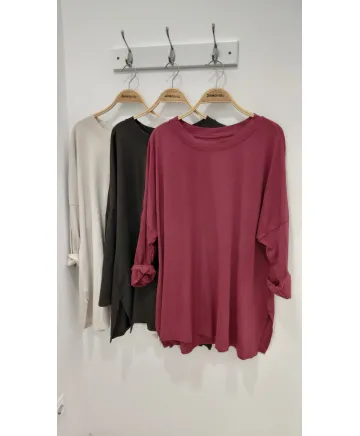 Camiseta larga Basica - Camisetas y Tops Tallas Grandes