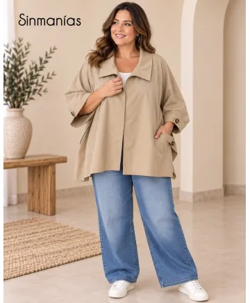 Capa boton Clara - Chaquetas Tallas Grandes