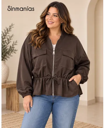 Chaqueta cremallera Satin - Chaquetas Tallas Grandes