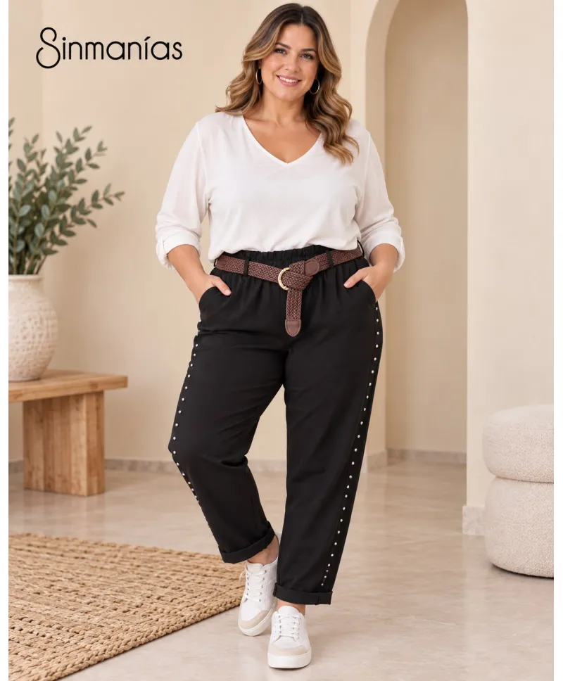 Pantalon tachuelas Jenny - Pantalones Tallas Grandes