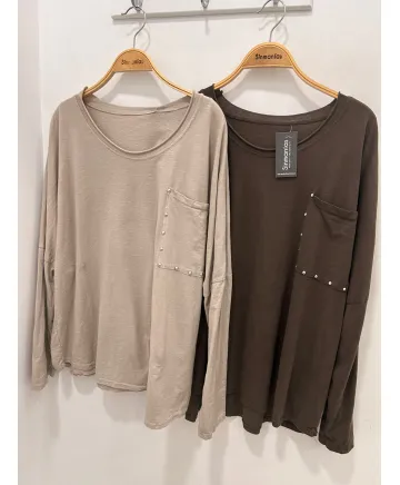 Camiseta bolsillo Tachitas - Camisetas y Tops Tallas Grandes