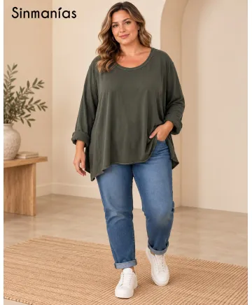 Camiseta lisa Basica - Camisetas y Tops Tallas Grandes