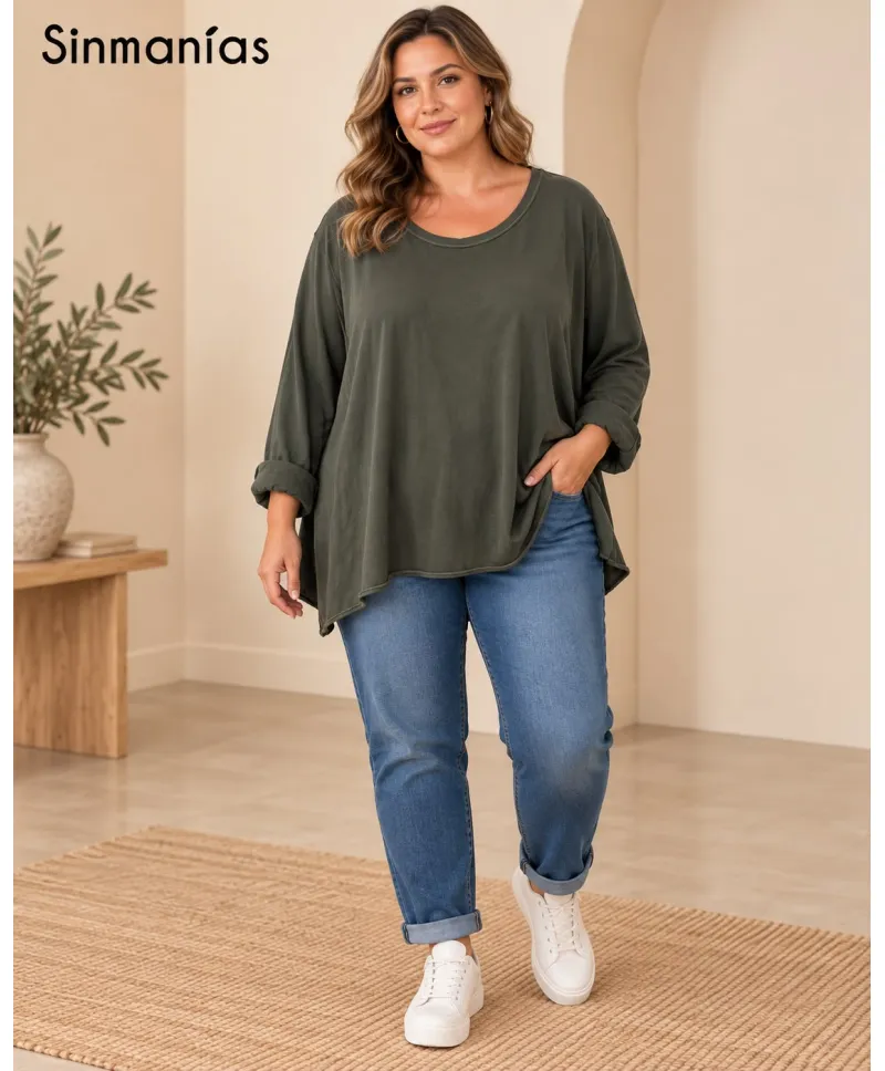 Camiseta lisa Basica - Camisetas y Tops Tallas Grandes