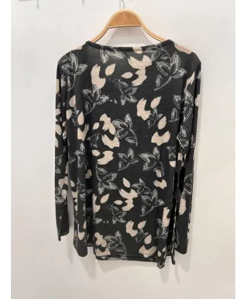 Camiseta fruncido Hojas - Camisetas y Tops Tallas Grandes