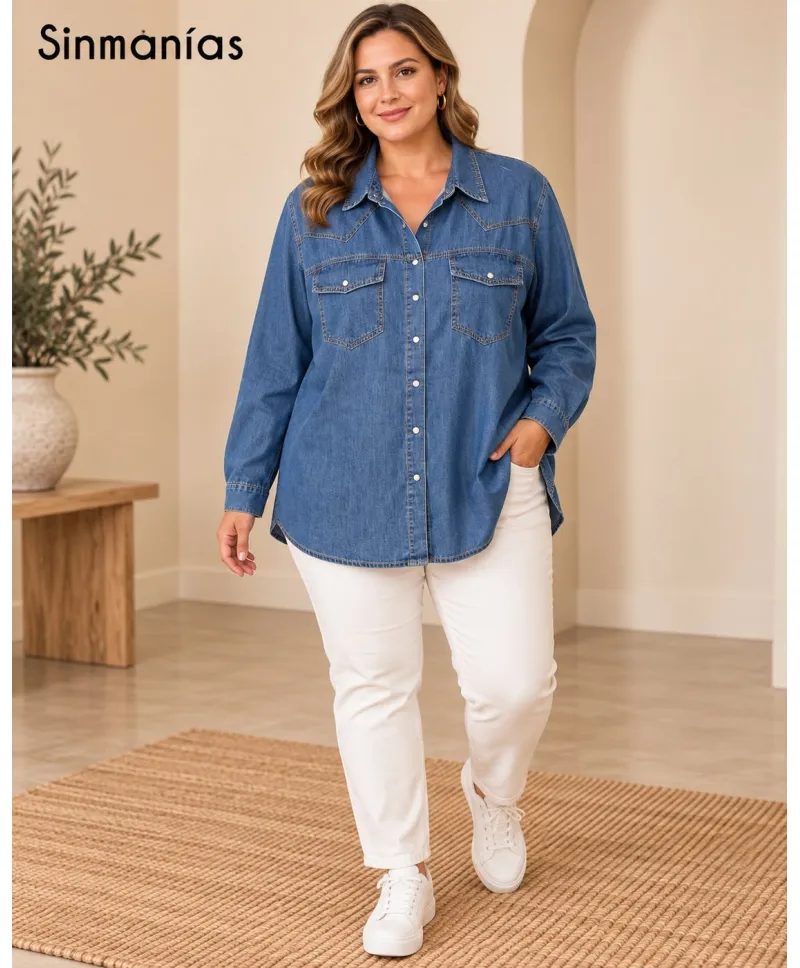 camisa tejana Sara - Camisas Tallas Grandes