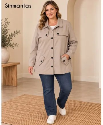 Parka beige Sandy - Chaquetas Tallas Grandes