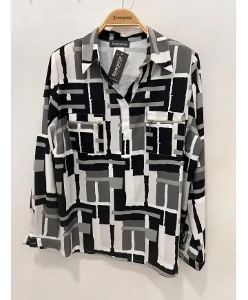 Blusa bolsillos katy - Blusas Tallas Grandes