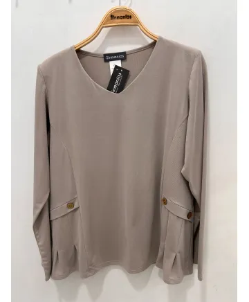 Camiseta pico Elsa - Camisetas y Tops Tallas Grandes