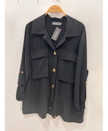 Camisa negra Angela - Camisas Tallas Grandes