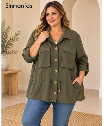 Camisa verde Angela - Ropa tallas grandes mujer moderna