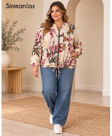 Chaqueta estampada Satén - Chaquetas Tallas Grandes