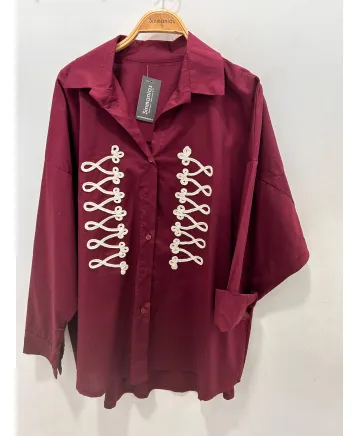 Camisa bordado Galan - Ropa tallas grandes mujer moderna