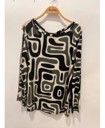 Camiseta hombros Laberinto - Camisetas y Tops Tallas Grandes