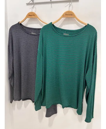 Camiseta basica Rayas - Ropa tallas grandes mujer moderna
