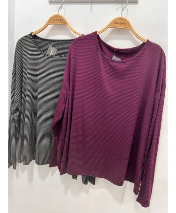 Camiseta basica Rayas - Ropa tallas grandes mujer moderna