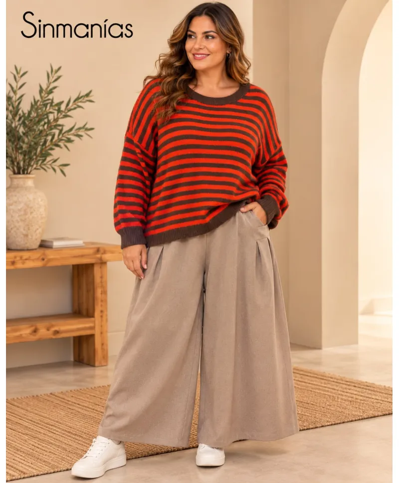 Jersey rayas Hot - Ropa tallas grandes mujer moderna