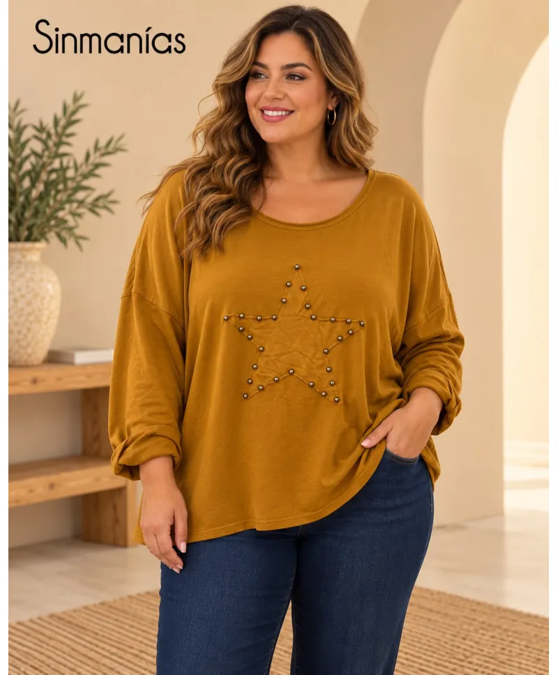 Camiseta big Star - Ropa tallas grandes mujer moderna