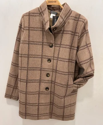 Abrigo cuadros Chimenea - Ropa tallas grandes mujer moderna