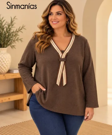 Camiseta escote Galón - Ropa tallas grandes mujer moderna