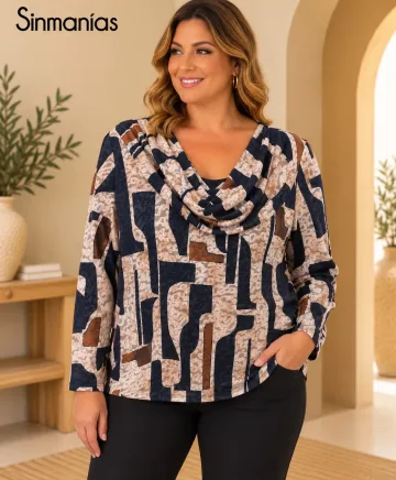 Camiseta estampada Melania - Ropa tallas grandes mujer moderna