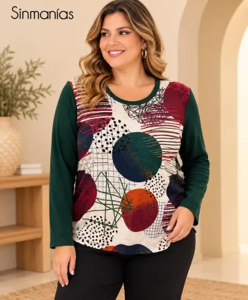 Camiseta verde Sol - Camisetas y Tops Tallas Grandes