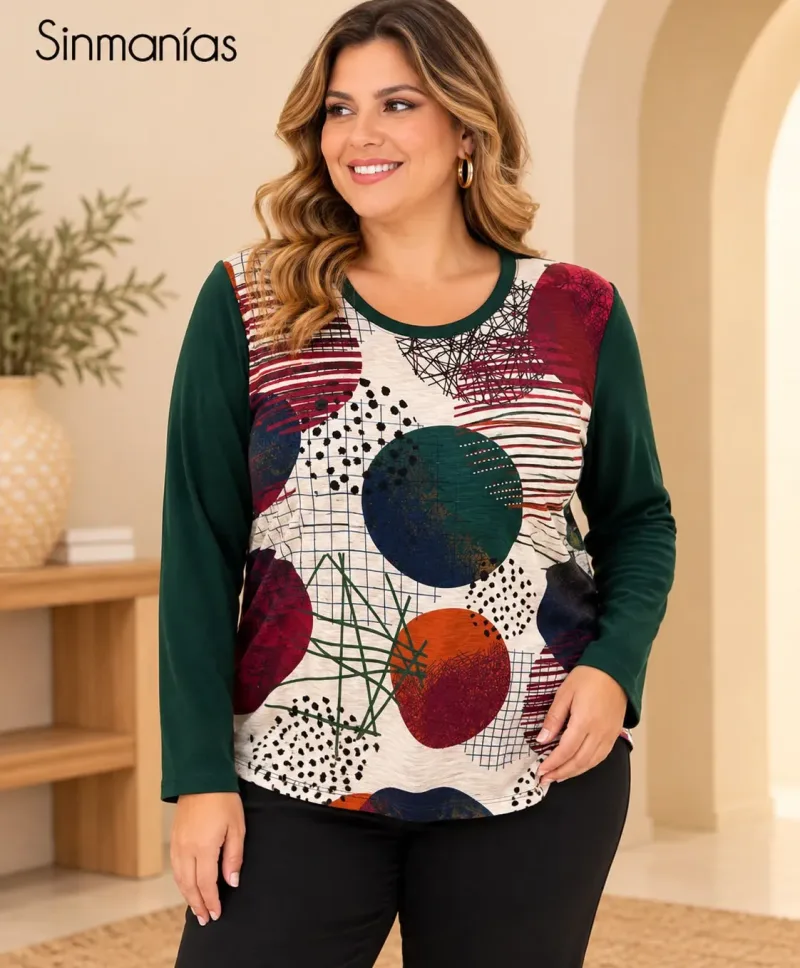 Camiseta verde Sol - Camisetas y Tops Tallas Grandes