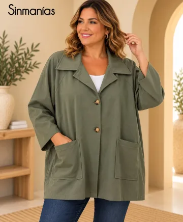 Chaqueta bolsillos Lua - Ropa tallas grandes mujer moderna